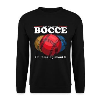 Boccia Bocce | Bocciaspieler Boulesport Geschenk - Unisex Pullover - Schwarz - Vorne - Alina (178cm) & Michal (187cm)