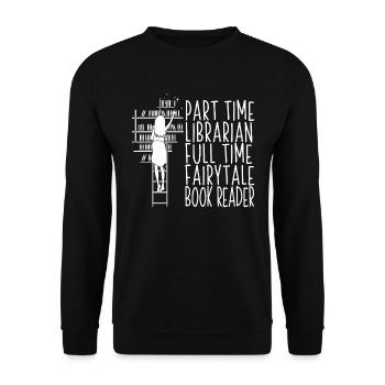 Book Bookworm Bookworm Funny Book Fairy - Unisex Sweatshirt - black - Front - Alina (178cm) & Michal (187cm)