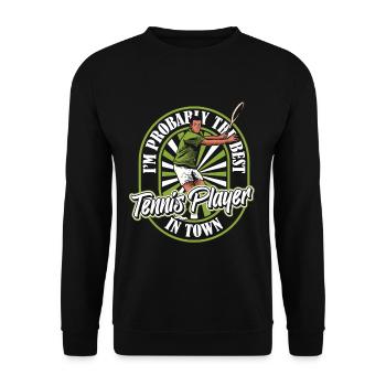 Tennis drôle - Sweat-shirt Unisexe - noir - Devant - Alina (178cm) & Michal (187cm)