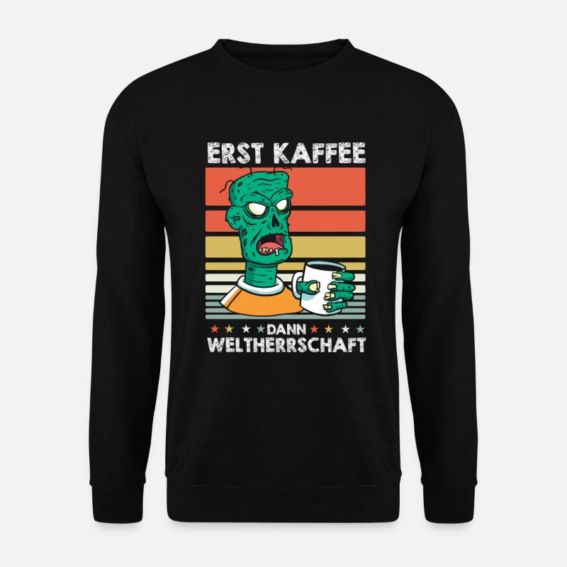 Zombie Halloween Kaffee - Unisex Pullover - Schwarz