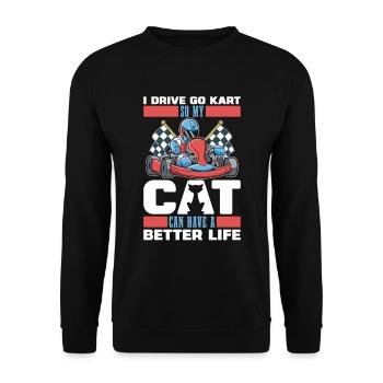 Go Kart Karting Karting Cat - Unisex Sweatshirt - black - Front - Alina (178cm) & Michal (187cm)