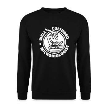 Biologie Biologe Mikroskop - Unisex Pullover - Schwarz - Vorne - Alina (178cm) & Michal (187cm)