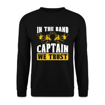 Fanfahrenzug Spielmannszug Kapitän - Unisex Pullover - Schwarz - Vorne - Alina (178cm) & Michal (187cm)