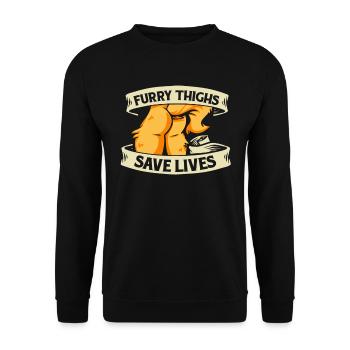 Furry Fandom Fursuits Funny - Unisex Sweatshirt - black - Front - Alina (178cm) & Michal (187cm)