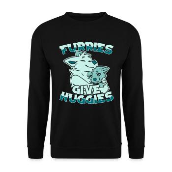 Furry Fandom Fursuits Hug - Sweat-shirt Unisexe - noir - Devant - Alina (178cm) & Michal (187cm)