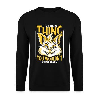 Furry Fandom Fursuits Witzig - Unisex Pullover - Schwarz - Vorne - Alina (178cm) & Michal (187cm)