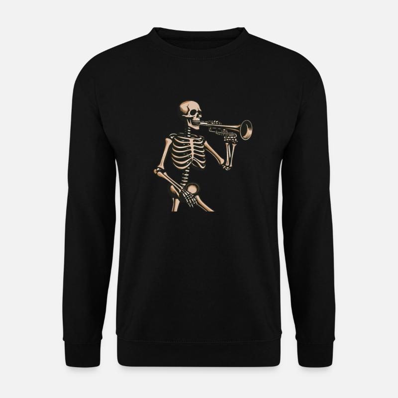 fanfare, trombone, squelette - Sweat-shirt Unisexe - noir