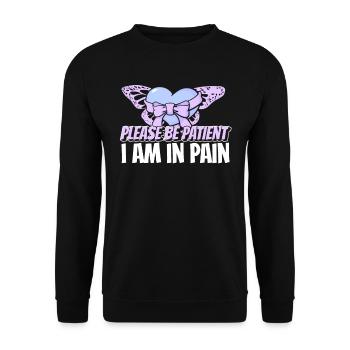 Fibromyalgie Rhumatisme mignon - Sweat-shirt Unisexe - noir - Devant - Alina (178cm) & Michal (187cm)