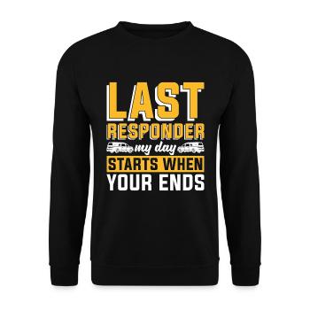 Embalmer Last Responder My Day Mortician Embalmers - Unisex Sweatshirt - black - Front - Alina (178cm) & Michal (187cm)