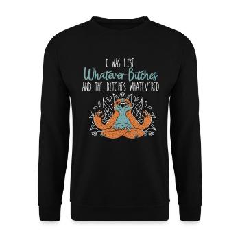 Sloth Humour Sloth Yoga - Sweat-shirt Unisexe - noir - Devant - Alina (178cm) & Michal (187cm)
