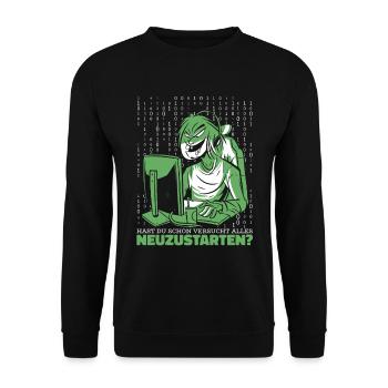 Entwickler Coder Programmierer Computer - Unisex Pullover - Schwarz - Vorne - Alina (178cm) & Michal (187cm)