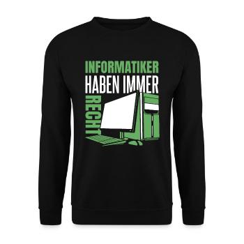 Entwickler Coder Programmierer Computer - Unisex Pullover - Schwarz - Vorne - Alina (178cm) & Michal (187cm)