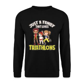 Triathlon Triathlete Family - Unisex Sweatshirt - black - Front - Alina (178cm) & Michal (187cm)
