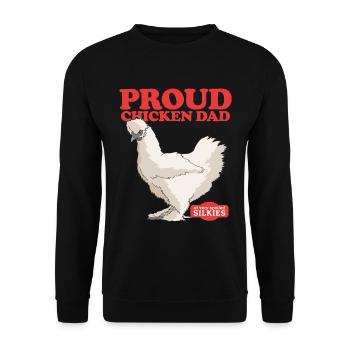 Silk Chicken Dad Chicken Silkie Silk Chickens Gift - Unisex Sweatshirt - black - Front - Alina (178cm) & Michal (187cm)