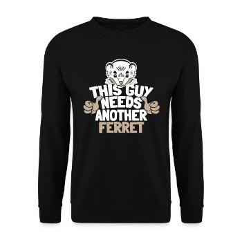 Ferret polecat funny - Unisex Sweatshirt - black - Front - Alina (178cm) & Michal (187cm)