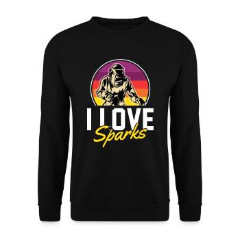 Welders, fitters, sparks - Unisex Sweatshirt - black - Front - Alina (178cm) & Michal (187cm)