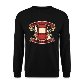 Welder Locksmith Mask - Unisex Sweatshirt - black - Front - Alina (178cm) & Michal (187cm)