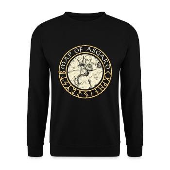 Norse Mythology Map Of Asgard Valkyrie Goddess - Unisex Sweatshirt - black - Front - Alina (178cm) & Michal (187cm)