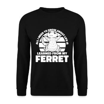 Putois furet - Sweat-shirt Unisexe - noir - Devant - Alina (178cm) & Michal (187cm)