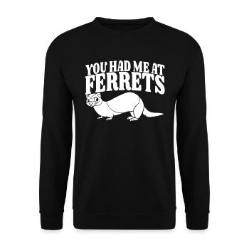 Putois furet - Sweat-shirt Unisexe - noir - Devant - Alina (178cm) & Michal (187cm)