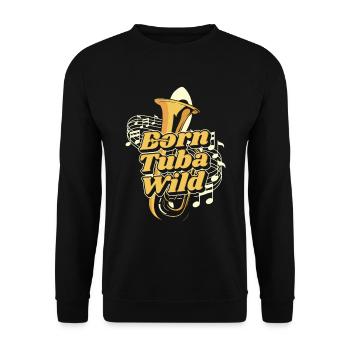 Fanfare procession tuba - Unisex Sweatshirt - black - Front - Alina (178cm) & Michal (187cm)