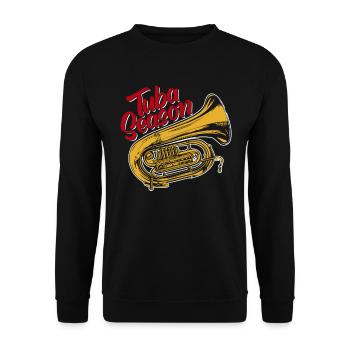 Fanfarenzug Tuba Jahreszeit - Unisex Pullover - Schwarz - Vorne - Alina (178cm) & Michal (187cm)
