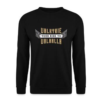 Valkyrie Your Ride To Valhalla Norse Mythology - Unisex Pullover - Schwarz - Vorne - Alina (178cm) & Michal (187cm)