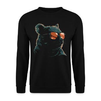 Wombat Cool Sunglasses - Unisex Sweatshirt - black - Front - Alina (178cm) & Michal (187cm)