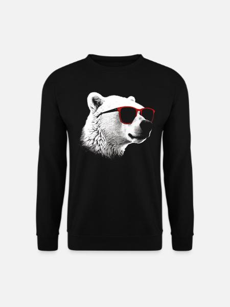 Polar Bear Cool Sunglasses - Unisex Sweatshirt - black