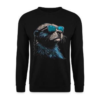 Lunettes de soleil Otter - Sweat-shirt Unisexe - noir - Devant - Alina (178cm) & Michal (187cm)