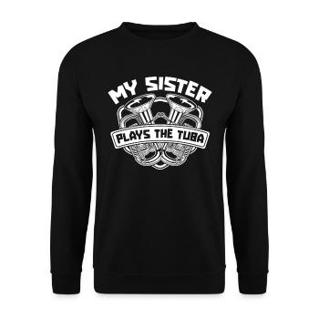 Fanfare procession tuba - Unisex Sweatshirt - black - Front - Alina (178cm) & Michal (187cm)