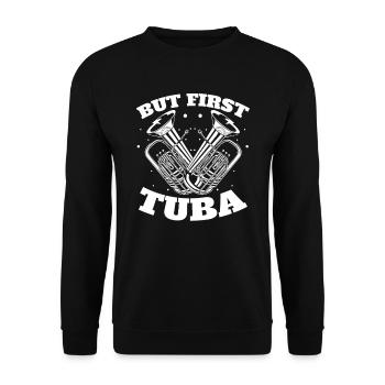 Fanfare procession tuba - Unisex Sweatshirt - black - Front - Alina (178cm) & Michal (187cm)