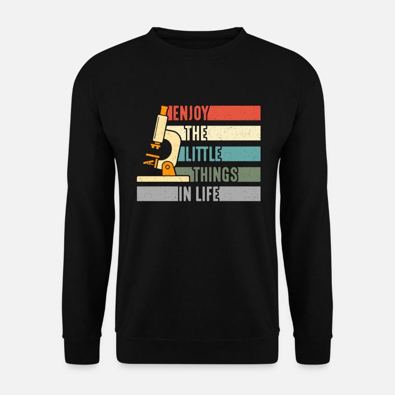 Microbiologist Enjoy Little Things Retro Scientist - Unisex Pullover - Schwarz