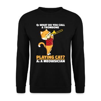 fanfare trombone cat brass band trombone - Sweat-shirt Unisexe - noir - Devant - Alina (178cm) & Michal (187cm)