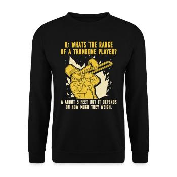 Spielmannszug Posaune Lustig - Unisex Pullover - Schwarz - Vorne - Alina (178cm) & Michal (187cm)