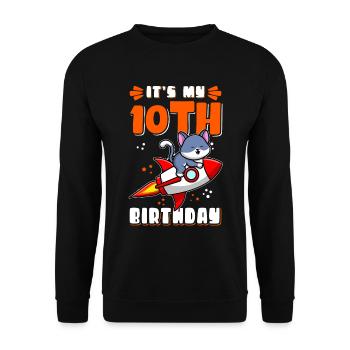 10e anniversaire 10 ans Idée cadeau - Sweat-shirt Unisexe - noir - Devant - Alina (178cm) & Michal (187cm)