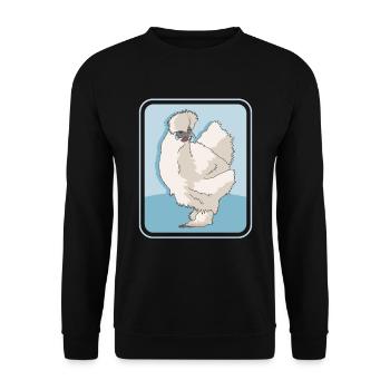 Silk Chicken Silk Chickens Silkie Chickens Gift - Unisex Sweatshirt - black - Front - Alina (178cm) & Michal (187cm)