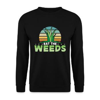 Herbalism Eat The Weeds Retro Herbal Herbalist - Unisex Pullover - Schwarz - Vorne - Alina (178cm) & Michal (187cm)