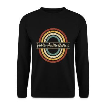 Public Health Matters Retro Public Health Doctor - Unisex Sweatshirt - black - Front - Alina (178cm) & Michal (187cm)