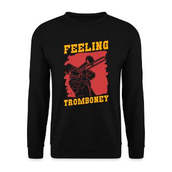 Spielmannszug Posaune Lustig - Unisex Pullover - Schwarz - Vorne - Alina (178cm) & Michal (187cm)