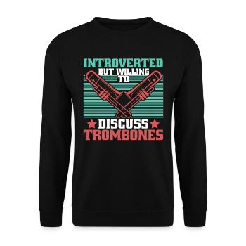marching band trombone introverts - Unisex Sweatshirt - black - Front - Alina (178cm) & Michal (187cm)