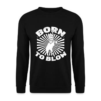 fanfare trombone chien fanfare trombone - Sweat-shirt Unisexe - noir - Devant - Alina (178cm) & Michal (187cm)