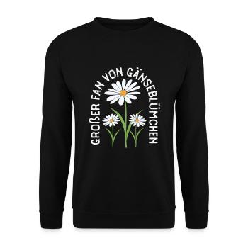 Gänseblume Gänseblümchen - Unisex Pullover - Schwarz - Vorne - Alina (178cm) & Michal (187cm)