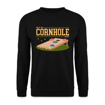 Cornhole Player Blind Hole Bean Bag Cadeau - Sweat-shirt Unisexe - noir - Devant - Alina (178cm) & Michal (187cm)