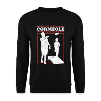 Joueur de cornhole | Blind Hole Bean Bag Cadeau - Sweat-shirt Unisexe - noir - Devant - Alina (178cm) & Michal (187cm)