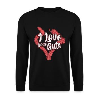 Dietitian I Love Your Guts Nutritionist Dietitians - Unisex Sweatshirt - black - Front - Alina (178cm) & Michal (187cm)