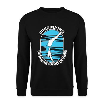 Turmspringen Turmspringer Witzig - Unisex Pullover - Schwarz - Vorne - Alina (178cm) & Michal (187cm)