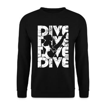 Diving Divers - Unisex Sweatshirt - black - Front - Alina (178cm) & Michal (187cm)