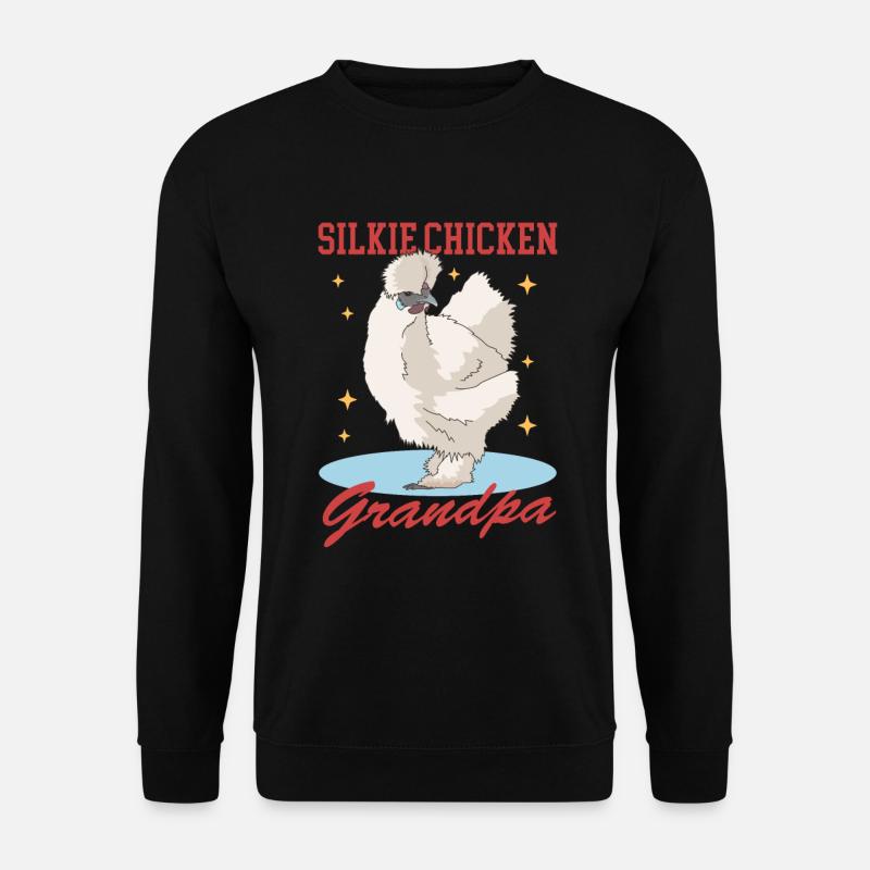 Seidenhuhn Opa Silkie Huhn Seidenhühner Geschenk - Unisex Pullover - Schwarz