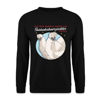Silk Chicken Silkie Chicken | Silk Chickens Gift - Unisex Sweatshirt - black - Front - Alina (178cm) & Michal (187cm)